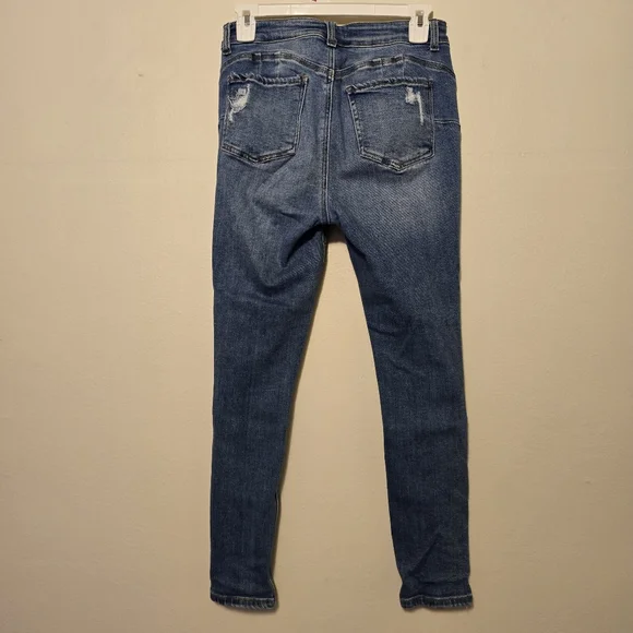 WAX JEAN BUTT I LOVE YOU Distressed Skinny Denim Jeans Light Wash Fade Size 7/28 - Picture 13 of 17